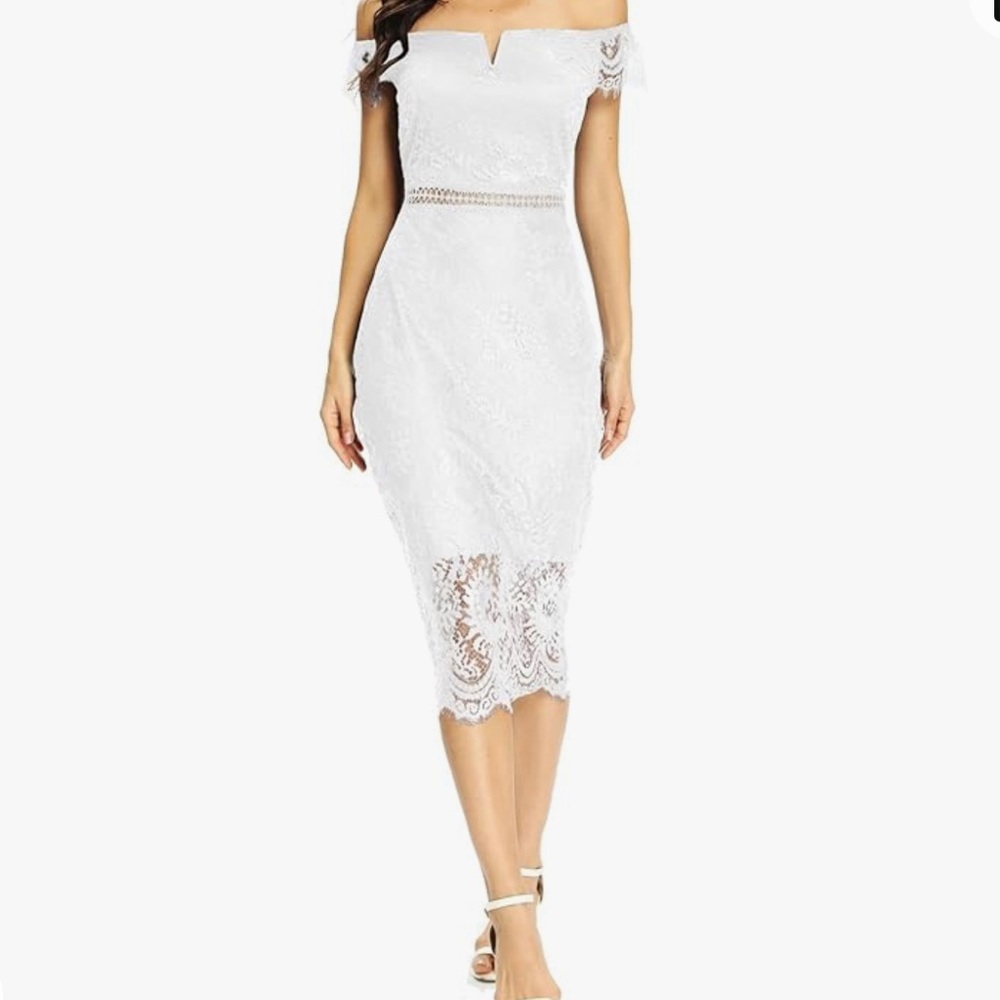 Women's Elegant Floral Lace Bodycon Cocktail Lace Dress